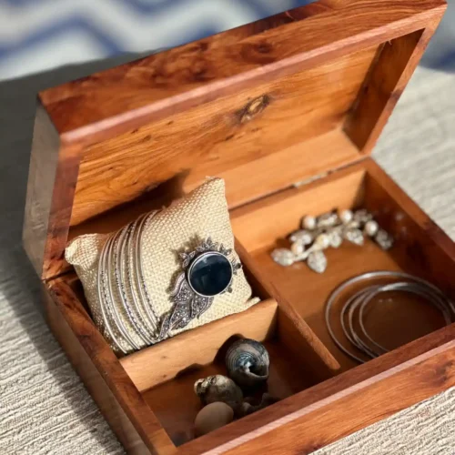 Handmade Thuya Burl Wood Jewelry Box, Jewelry Organizer, Keepsake Box, Decorative Storage Box for Women, Jewelry Boxes