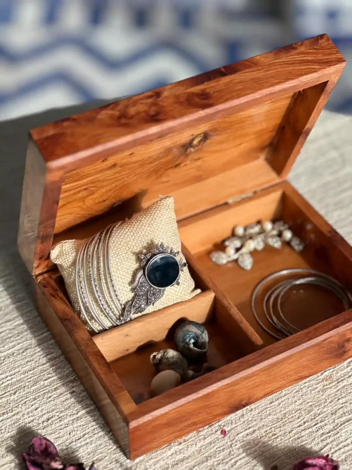 Handmade Thuya Burl Wood Jewelry Box, Jewelry Organizer, Keepsake Box, Decorative Storage Box for Women, Jewelry Boxes - Image 4