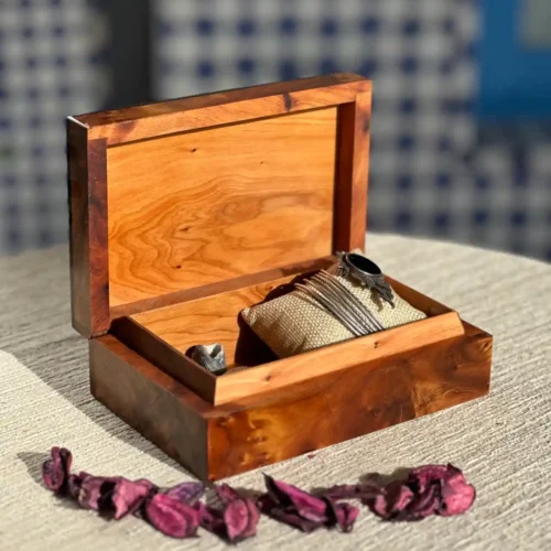 Handmade Wooden Jewelry Box | Luxury Souvenir Gift | Elegant Cigar Storage | Natural Wood Tea Organizer