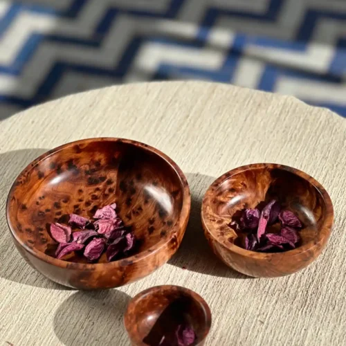 Handmade Thuya Wood Bowl Set – The Perfect Blend of Elegance and Nature