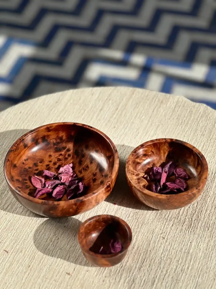 Handmade Thuya Wood Bowl Set – The Perfect Blend of Elegance and Nature - Image 2