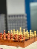 Handcrafted Wooden Chess Set with Animal Figurines