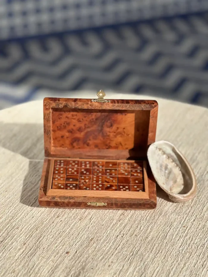 Moroccan Handmade Thuya Wood Dominoes Game – A Timeless Treasure