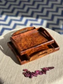 Set of 3 Thuya Burl Veneer Trays - Handmade Decorative Trays in Thuya Burl