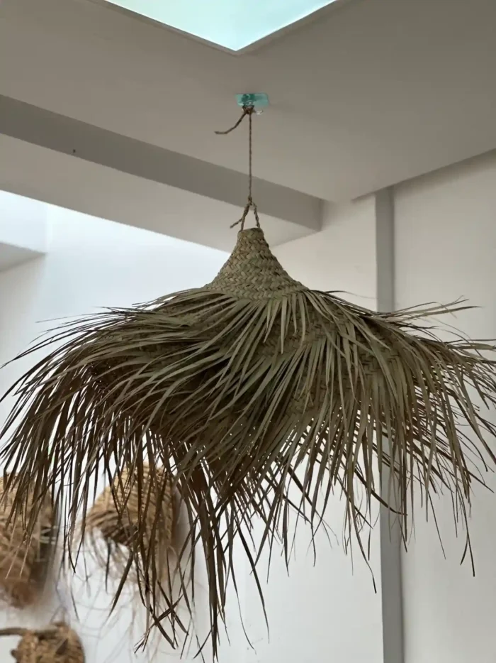 🌿 Large Woven Straw Parasol Pendant – Handcrafted Openwork Light Fixture 💡 - Image 2