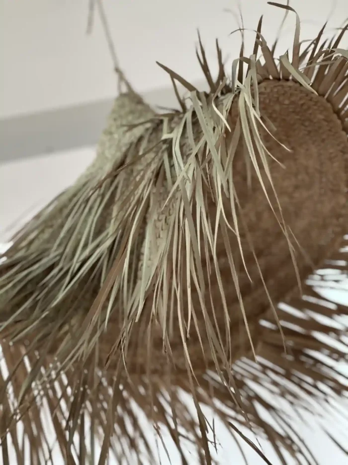 🌿 Large Woven Straw Parasol Pendant – Handcrafted Openwork Light Fixture 💡 - Image 3