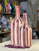 Set of Two Handcrafted Ceramic Vases with Stripes