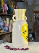 Handmade Ceramic Vase – Yellow Touch and Amazigh Inspiration