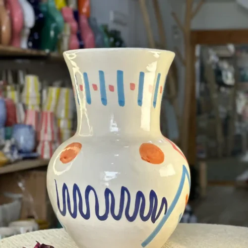 Large Flower Vase with Unique Touches – Swiri, Amazigh, and Eye 🌸✨