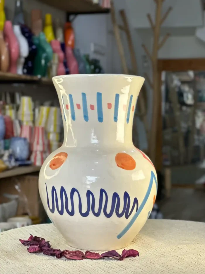 Large Flower Vase with Unique Touches – Swiri, Amazigh, and Eye 🌸✨ - Image 2