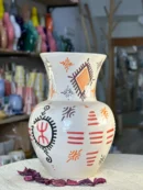 Large Flower Vase with Unique Touches – Swiri, Amazigh, and Eye 🌸✨