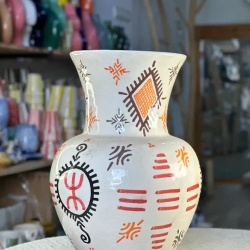 Large Flower Vase with Unique Touches – Swiri, Amazigh, and Eye 🌸✨