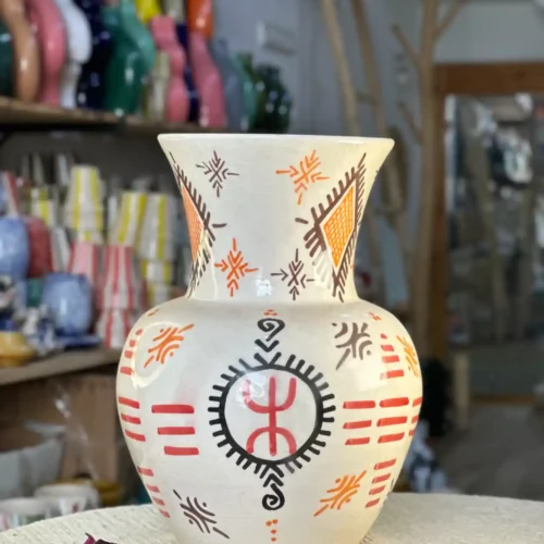 Large Flower Vase with Unique Touches – Swiri, Amazigh, and Eye 🌸✨