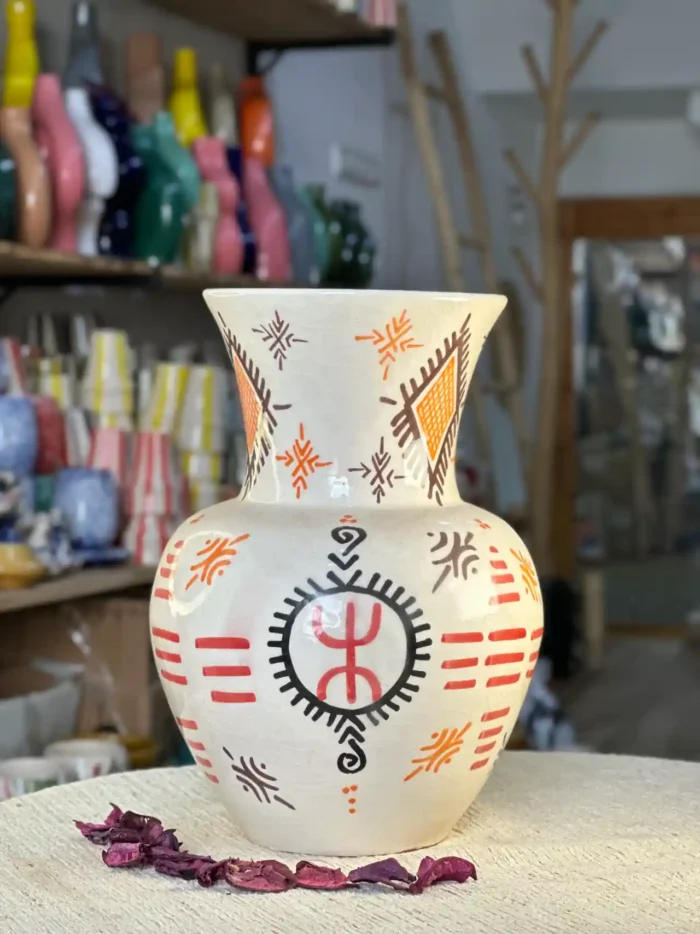Large Flower Vase with Unique Touches – Swiri, Amazigh, and Eye 🌸✨ - Image 3