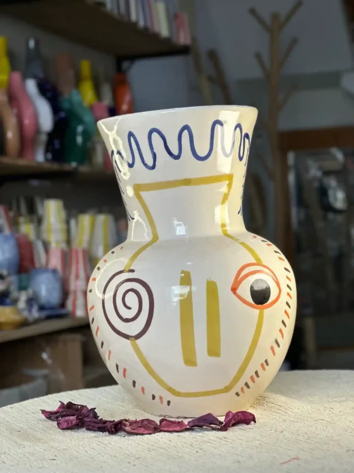Large Flower Vase with Unique Touches – Swiri, Amazigh, and Eye 🌸✨ - Image 5