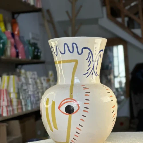 Large Flower Vase with Unique Touches – Swiri, Amazigh, and Eye 🌸✨