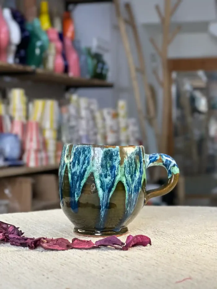 Set of 2 Handcrafted Ceramic Mugs – Unique Designs - Image 3