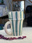 Striped Ceramic Mug – A Sensory Journey with Every Sip