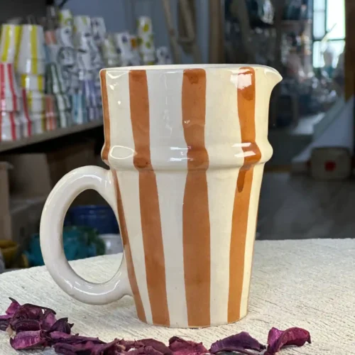 Striped Ceramic Mug – A Sensory Journey with Every Sip