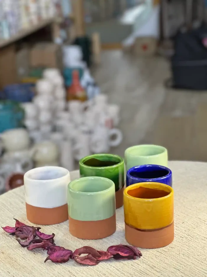 Set of 6 Handcrafted Ceramic Cups – Elegance and Authenticity at Your Table
