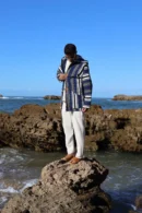 Traditional Moroccan Brown Djellaba – Comfort and Authenticity with a Touch of Blue and Black