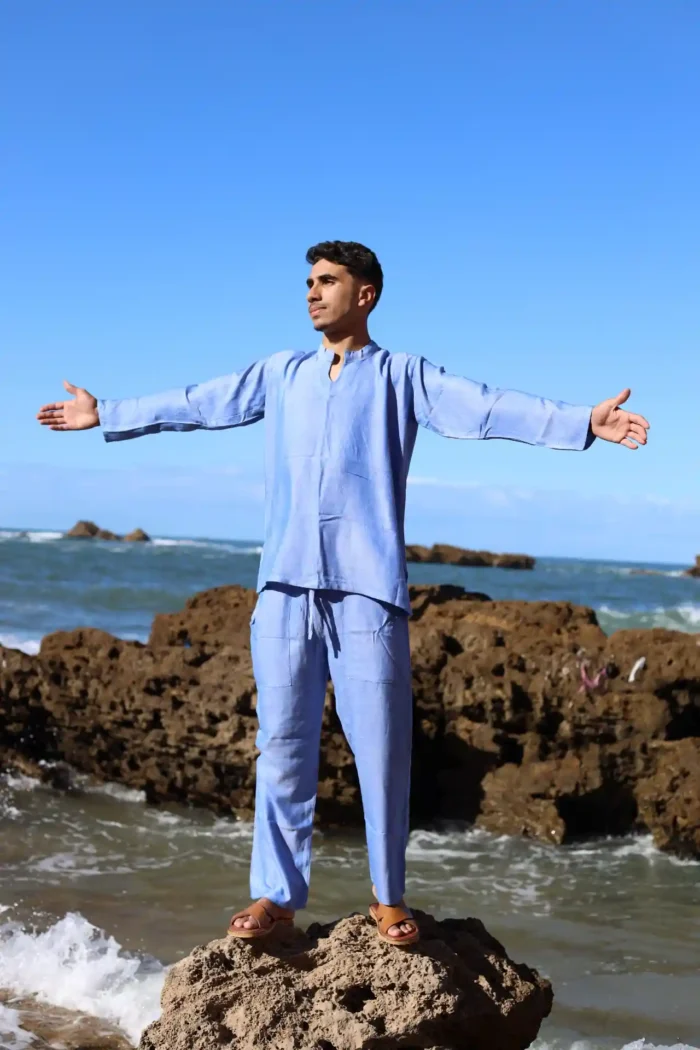 Blue Linen Set – Refreshing Elegance and Comfort - Image 2