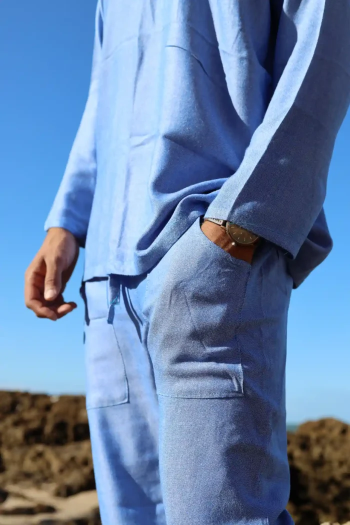 Blue Linen Set – Refreshing Elegance and Comfort - Image 3