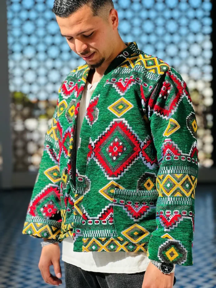 Moroccan Jacket for Men in Green – The Harmony of Tradition - Image 3