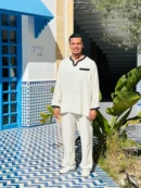 Linen Set with Black Accents – Natural Elegance with a Modern Touch
